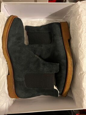 Common Projects Black Suede Chukka Boots with Brown Crepe Sole